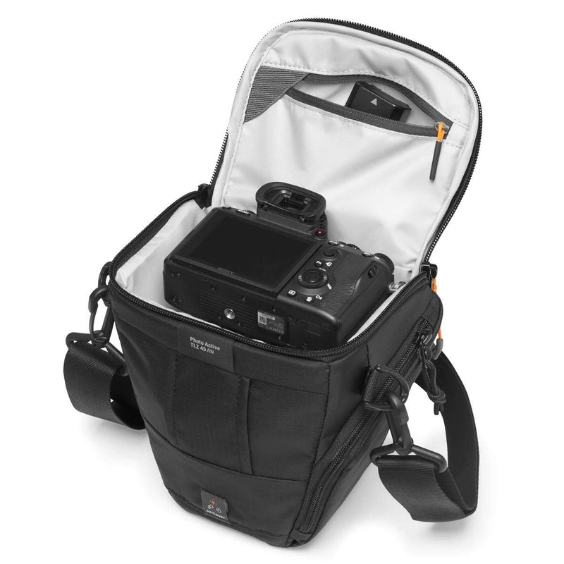 Lowepro Photo Active TLZ 45 AW Mirrorless and DSLR toploader- Removable Shoulder Strap - organizing Pockets - for Mirrorless Like Sony Apha 9 - LP37345-PWW, Small