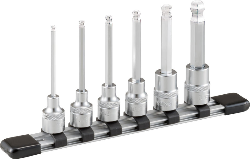 TONE Ball End Hex Socket Set with Socket Holder HBH306 3/8" Inch Drive 6-Piece