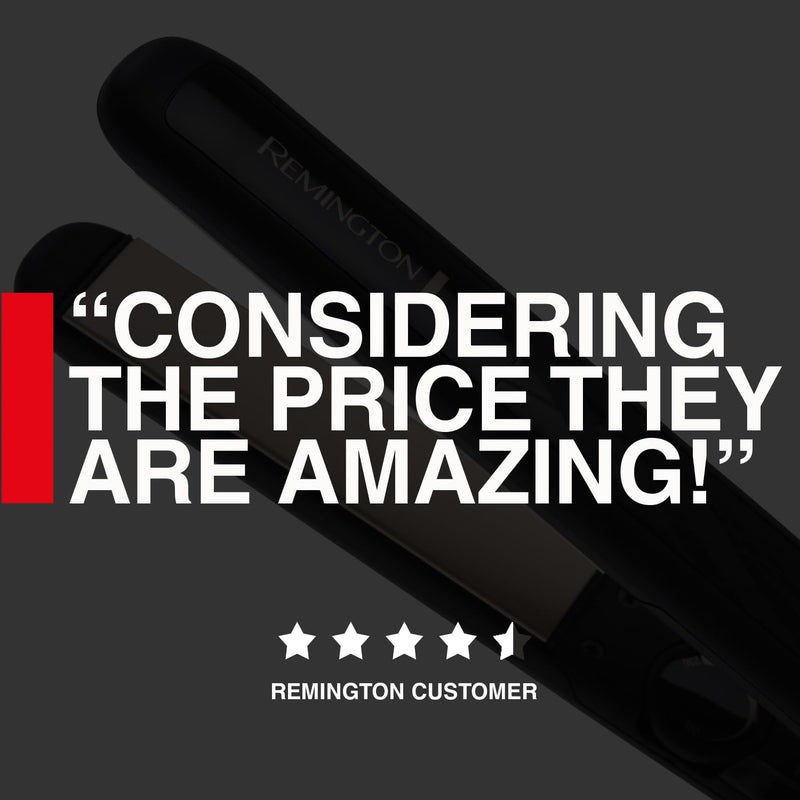 Remington Ceramic Hair Straightener - Slim longer length 110mm floating plates with Anti-static/Tourmaline Ionic coating for smooth glide, Fast 15 second heat up, Heat proof pouch, Up to 230°C, S3500 | Smooth Glide for Effortless Styling, Anti-Static T...