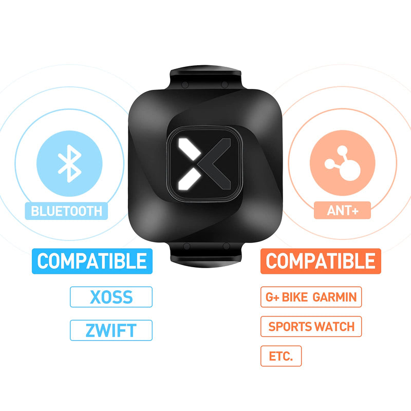 XOSS Vortex Cadence/Speed Sensor ANT+/Bluetooth 4.0, Outdoor/Indoor Wireless IPX7 Dual Modes Bike Computer RPM Sensor for Road Bike/Spinning Bike/MTB twovortex