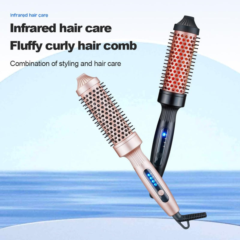 [AUSTRALIA] - Hair Dryer Brush, Hot Air Brush One-Step Hair Dryer & Volumiser with 30s Fast Heating, Infrared Hair Care Curler Straightening Comb Styling Tool for Blow Drying with 4 Speeds Adjustment # Pink