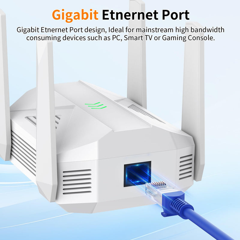 2025 AC2100 WiFi Extender - WiFi Extender Signal Booster with Gigabit Ethernet Port, WiFi Booster Dual-Band(5.8G&2.4G) Coverage to 12888 sp.ft, Faster Speed, Compatible with Multiple Devices