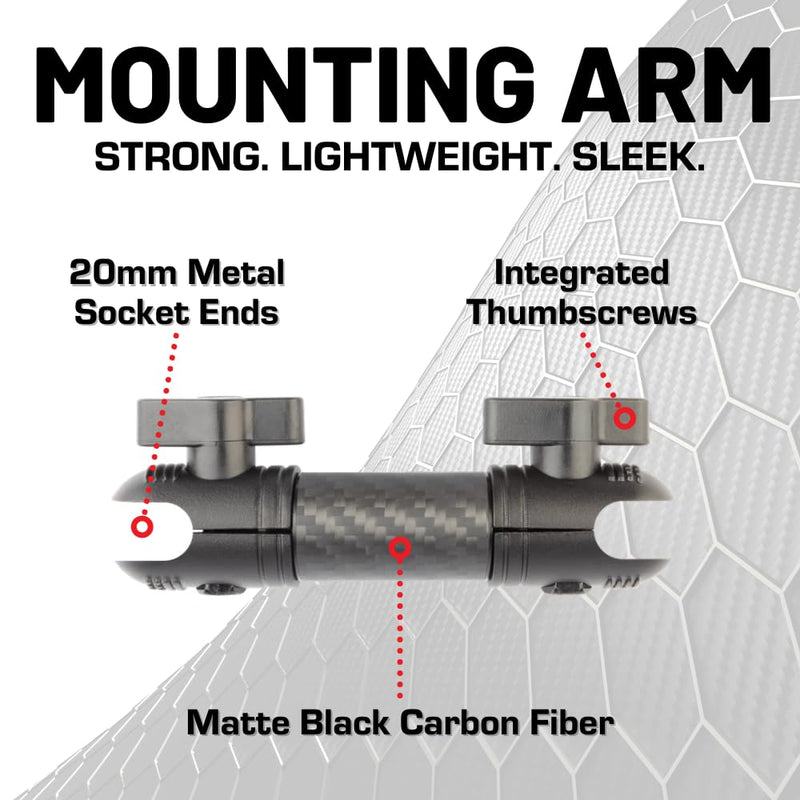 Bulletpoint Mounting Solutions Dash Mount 4.7" Arm Compatible with iPhone and Android Smartphones - Fits 20mm Attachment Ball (Matte Black Carbon Fiber) Matte Black Carbon Fiber