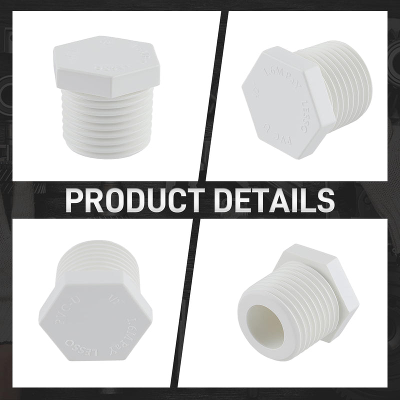 12 Pieces 1/2 Inch Water Heater Drain Plug Replaces 11630 91857 Compatible with RV Camper and Atwood Water Heaters White Plastic 1163091857
