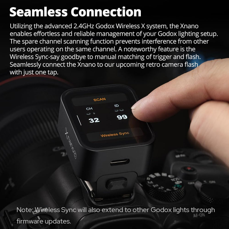 Godox X3F X3 F X3-F Trigger, Godox Flash Trigger, Touch Screen TTL Wireless Flash Trigger, with TCM Conversion, Built-in 3.7V 850mAh Li-Ion Battery, Approx 7 Days Standby for Fuji Cameras