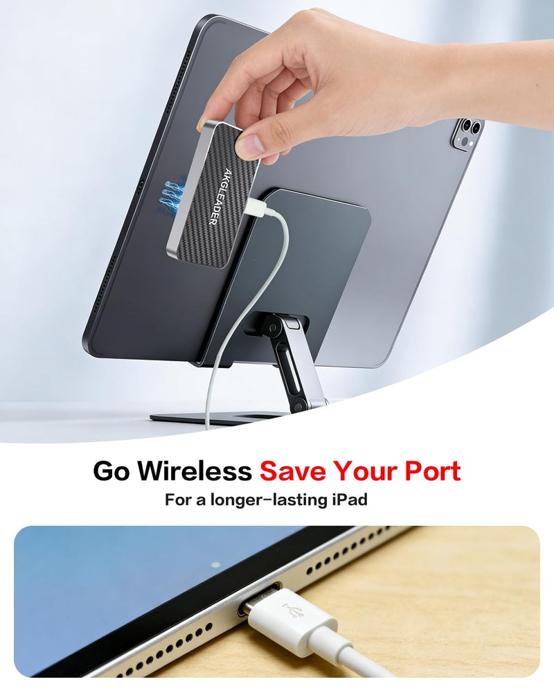 Magnetic Wireless Charger for iPad Pro 13" M4/M5 ONLY,35W Fast Charging Smart Connector Charger for ipad Tablet, Aluminum Alloy Wireless Charging Pad with USB-C Cord Cable (Adapter Not Included)