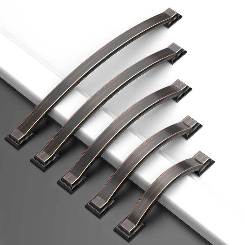 10 Pack Oil Rubbed Bronze Cabinet Pulls 4''(102mm) Hole Centers,Cabinet Handles,Hardware for Cabinets,Kitchen Cabinet Handle,Arch Cabinet Handles for Bathroom Dresser Drawer Handles 4" Hole Center