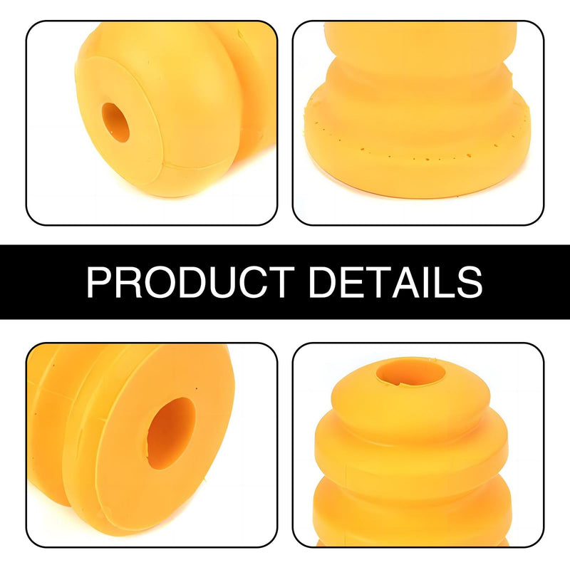 Pack-4 Car Front Lower Suspension Bump Rubber Pad, Replacement 15153958 15039397, Front and Rear Side Control Arm Bumper Shock Absorbing Block, Compatible with Cadillac Chevrolet GMC (Yellow)