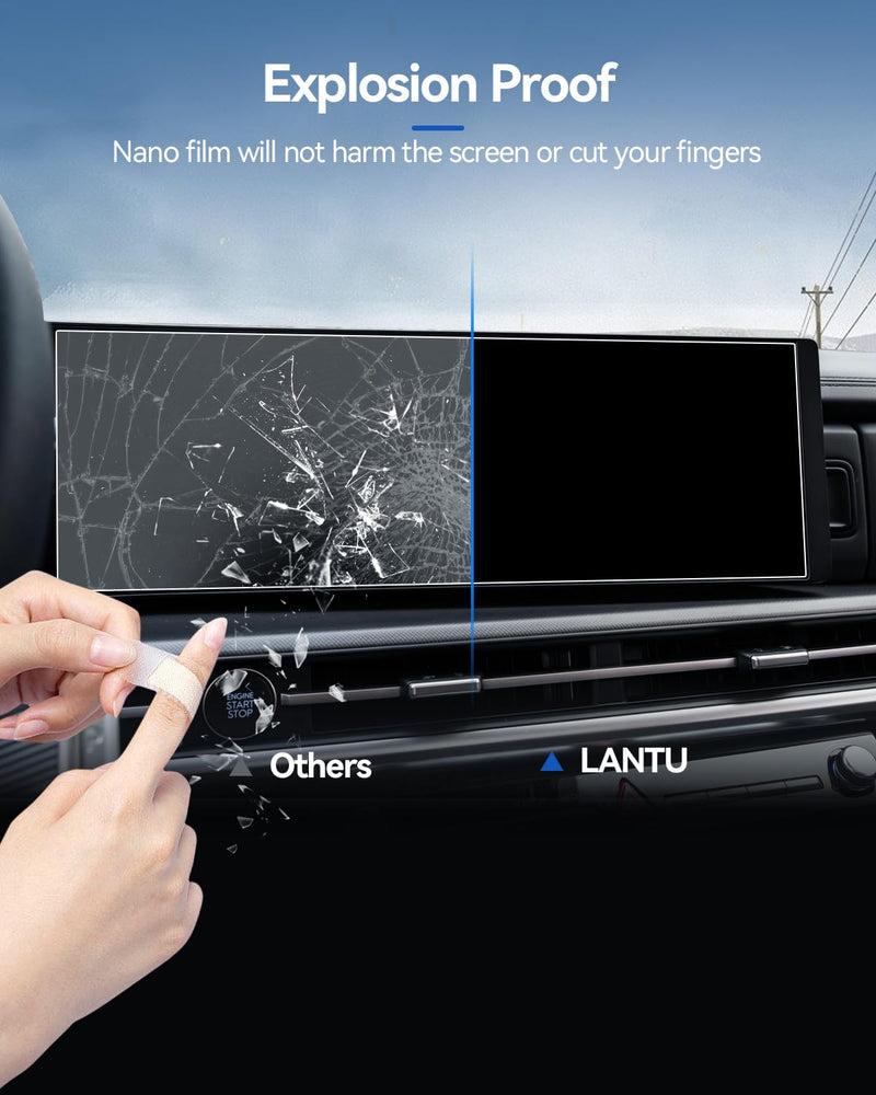 Santa Fe Screen Protector for 2024 2025 2026 Hyundai Santa Fe (SE/SEL/XRT/Limited/Calligraphy) Accessories Navigation Nano Touchscreen Protector Film HD Clear-2PCS 12.3'' Transparent for 2024-2026 Hyundai Santa Fe