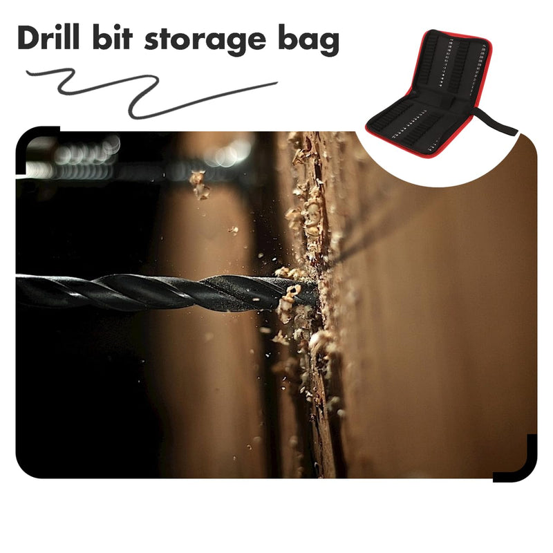 Housoutil Drill Bit Organizer Case, Oxford Zipper Tool Pouch Holds 55 Bits, Portable Small Drill Storage Bag Handheld Tool Organizer Pouch for Electrician, Carpenter, Technician and Handy Man