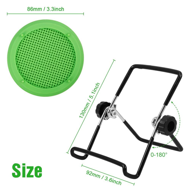 Picowe Plastic Sprouting Lids, Sprouting Jar Stands, for 86mm Wide Mouth Mason Jars, Canning Jars, Suit for Grow Bean Sprouts, Alfalfa, Salad Sprouts(16 Pack, Green) 8 x Lids + 8 x holder