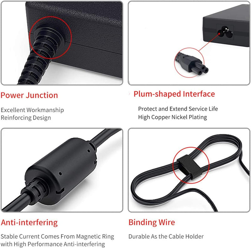 180W AC Charger Fit for Dell Dock WD19 K20A001 D6000 D6000S Docking Station Business Monitor Dock WD15 K17A001 Thunderbolt Dock WD19TB WD19TBS TB15 TB16 TB18DC K16A K16A001 Power Adapter Supply