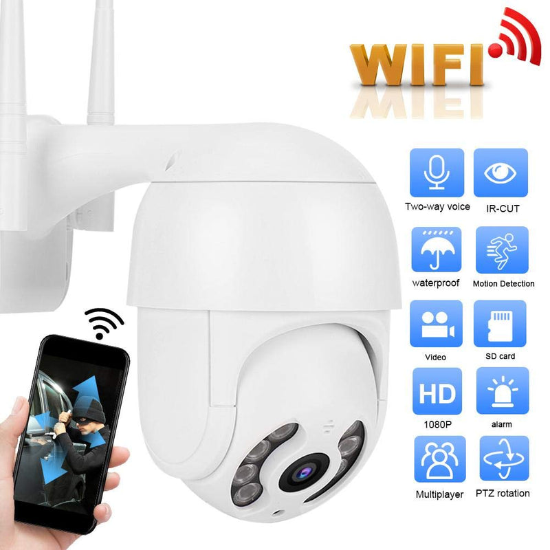 2In PTZ Dome Camera 1080P 8 Lights with 110 240V Remote Control Multiplayer Shared Motion Detection Smart Camera for Home Office
