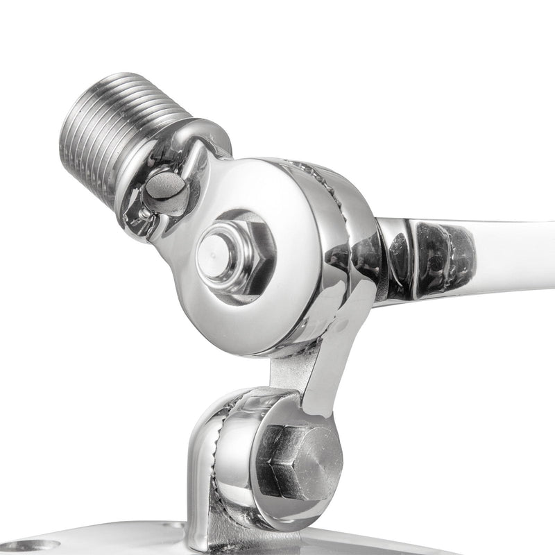 Heavy Duty High Strength 316 Stainless Steel Marine VHF Antenna Mounts, Adjustable Base Mounts Ratchet