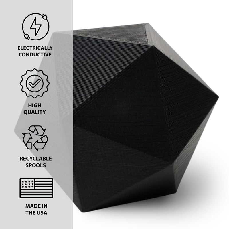 Protopasta Electrically Conductive Composite Black PLA 3D Printer Filament for Electrically Conductive 3D Prints | Easy Printing with Low Warp | 1.75mm Filament | 500g with Recyclable Cardboard Spool Conductive Pla Black 1.75mm, 500g