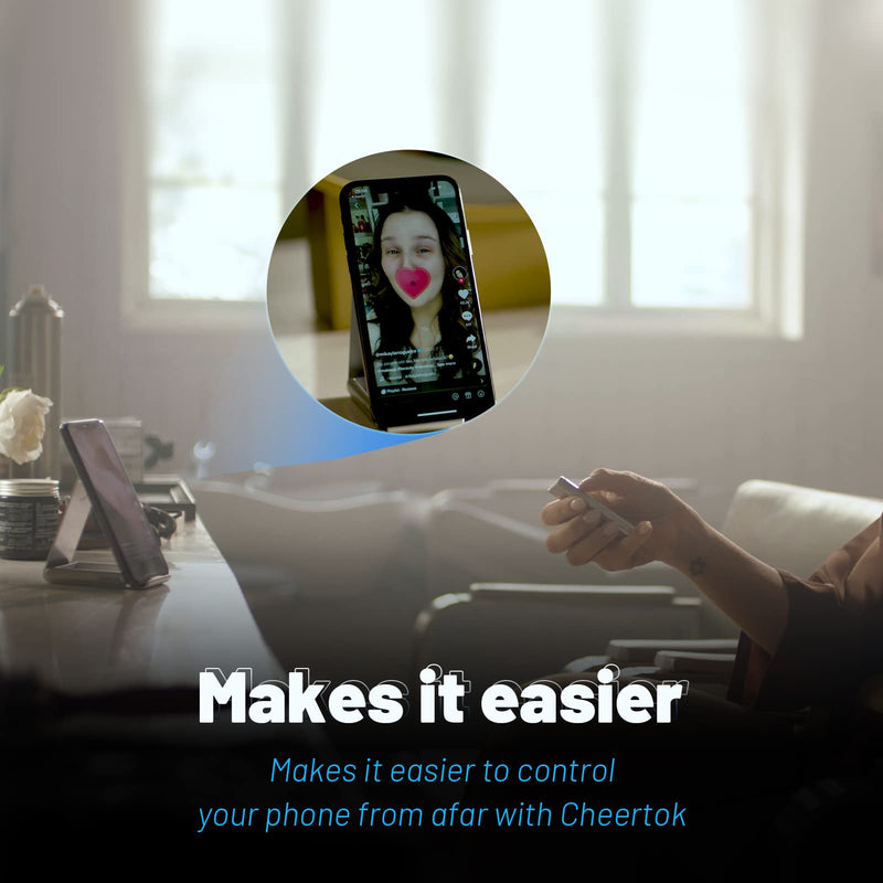 CheerTok Mouse with Presentation Clicker,Silver & CheerTok Travel Carrying Case Phone Stand