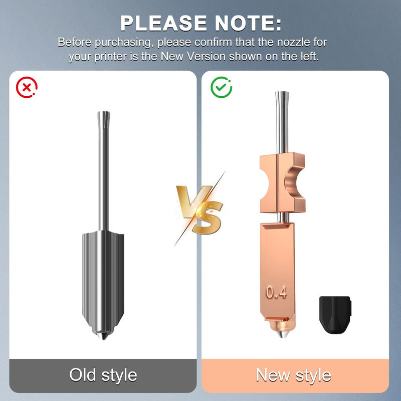 4Pack Integrated AD5X Nozzle Kit Compatible with Flashforge Adventurer 5X (0.25/0.4/0.6/0.8mm), Quick-Detachable High Flow Design, Original-Spec Upgraded Accessories, Extra 4PCS Silicone Socks 0.25+0.4+0.6+0.8mm