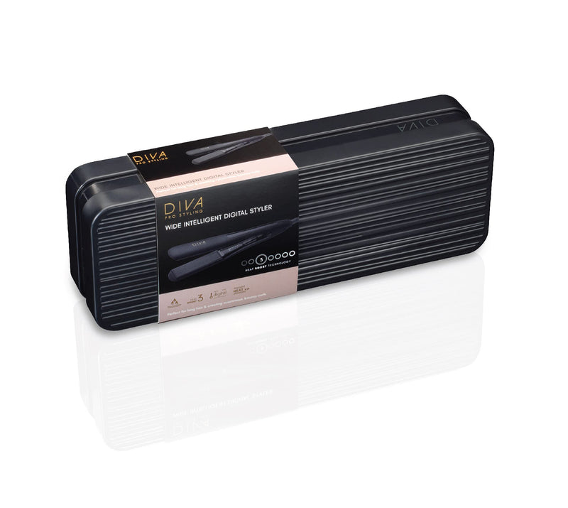 Diva Pro Styling Wide Digital Straightener and Styler with Macadamia Argan Oil and Keratin infused ceramic plates single