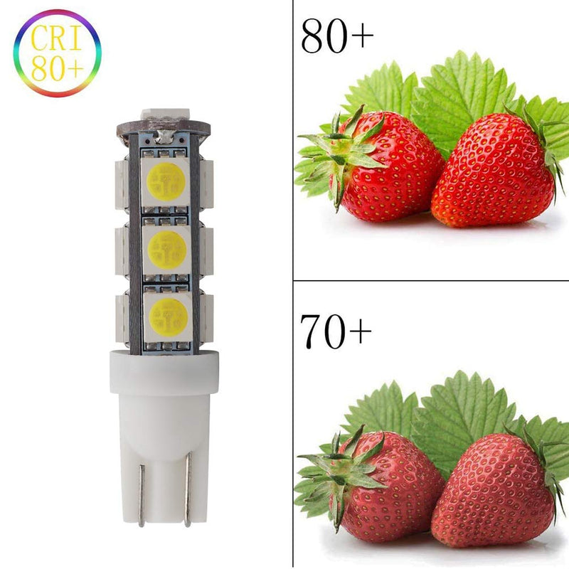 GRV T10 C921 192 194 W5W 13-5050SMD Super Bright Wedge LED Bulbs for DC 12V RV Interior Ceiling Dome Camper Motorhome Boat Lighting Bulb,Cool White Pack of 10 Cool White 10 Pcs