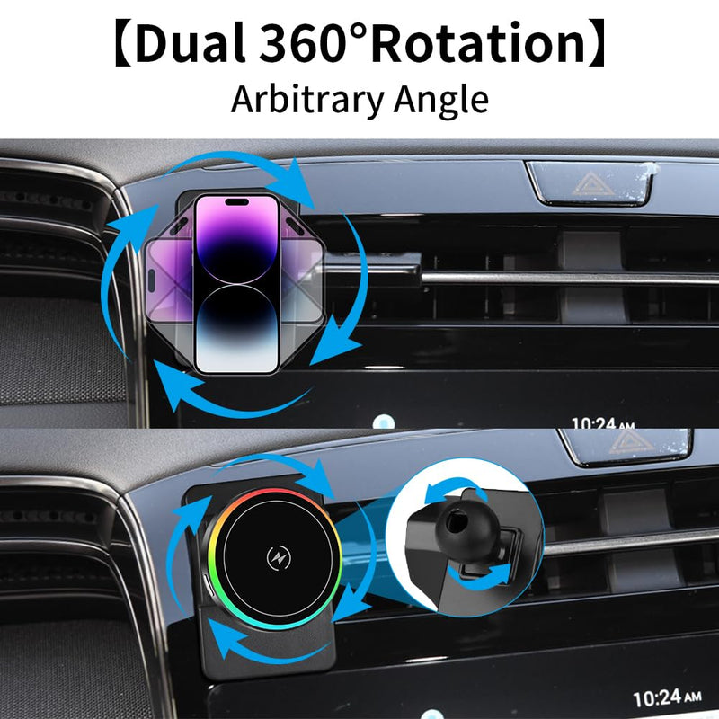 Car Magnetic Phone Mount for Hyundai Tucson 2022 2023 2024 and Hyundai Santa Cruz 2022-2024 Auto Accessories Best Cellphone Holder Fast 15W Wireless Charger Cell Phones Charging Screen Stand for Hyundai Tucson 2022-2024,Santa Cruz 2022-2024