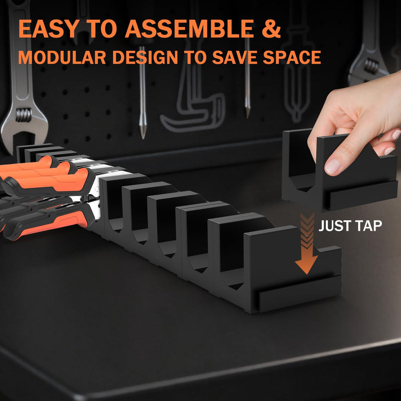 Magnetic Plier Organizer - Expandable Multiple Spacing Modular Tool Box Organizers, Tool Drawer Organizer, Tool Storage, Plier Rack - 24 Holders