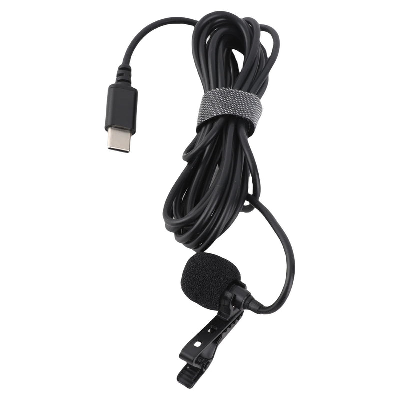 USB C Lavalier Microphone for Smartphone Recording, Wired Lapel Mic with Noise Reduction, Plug & Play Clip On Interview Mic for Video Online Class Game Live Streaming, Compact