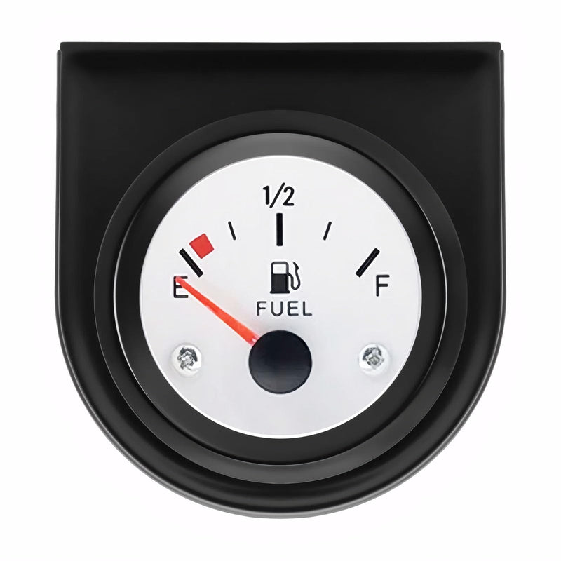 2" 52mm Fuel Level Gauge, 12V Fuel Tank Meter White LED with E-1/2-F Pointer for Car/Boat/Truck/Motorcycle