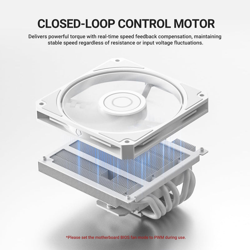ID-COOLING AM-120-SLIM White 120mm Slim PWM Case Fan, 15mm Low Profile Cooling Fan, 500-2500RPM, 59.6CFM High Airflow, 2.7mmH₂O Static Pressure White Fan for Mini-ITX, SFF PC, CPU Cooler & Radiator