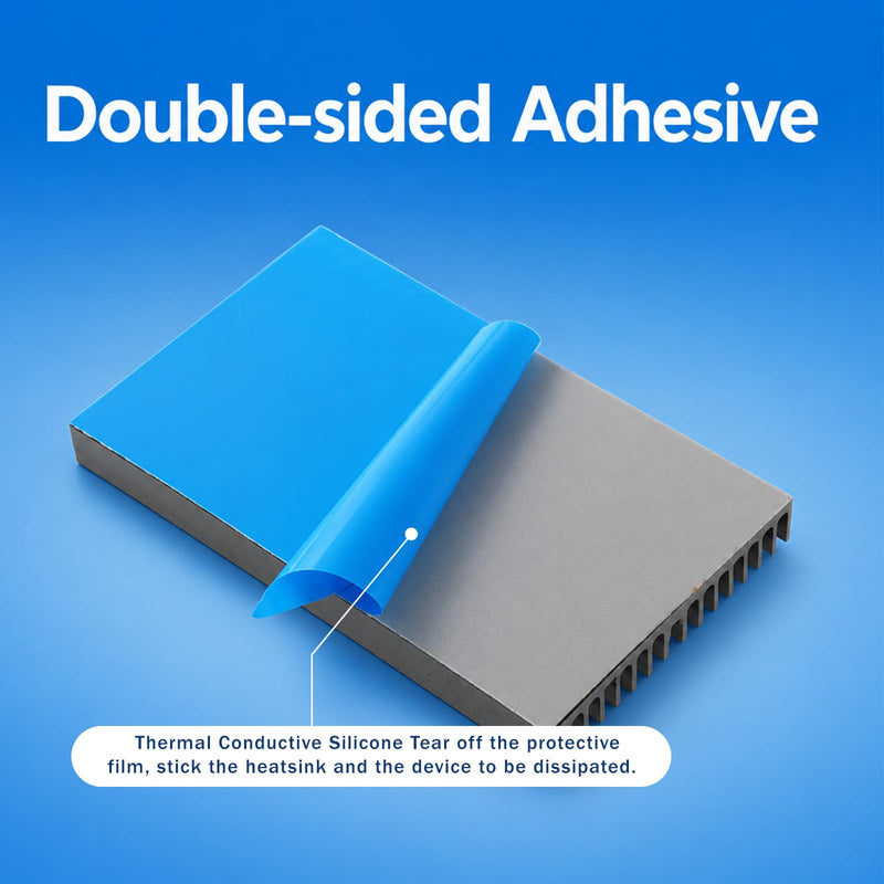 2 PCS Heat Sinks Kit, 100x60x10mm/ 3.94“x2.36“x0.39“ Black Aluminum Heatsink with Thermal Conductive Adhesive Tape, Cooling Heat Sink for Smartphones Routers Hard Drives LED Panel 3D Printer