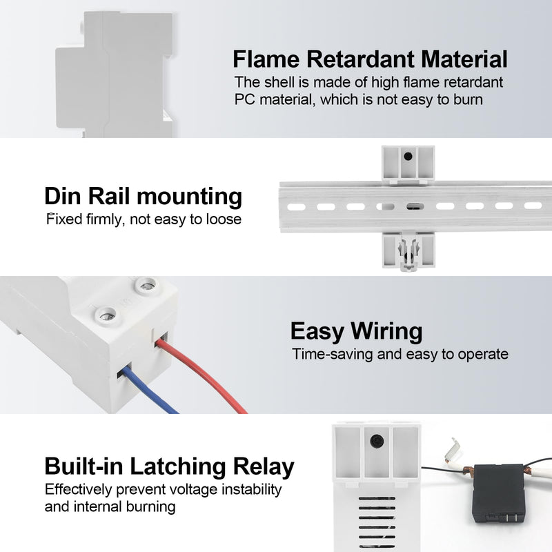 WiFi Circuit Breaker Smart Miniature Circuit Breaker - Single Phase AC85-300V 63A, Din Rail Mount, for Leakage, Over/Under Voltage and Over Current Protection (Top Input, Bottom Output) White (Top Input, Bottom Output)