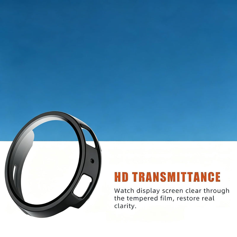 Rc-Z 2-Pack Screen Protector case for Amazfit Active Max Smart Watch, Hard PC Bumper Built-in Tempered Glass Film Face Cover Replacement Accessories for Women Men Black 1.5 inches--active max