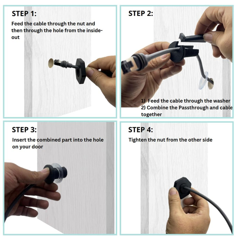 RV Cable Passthrough for Starlink mini, RV Cable Grommet Compatible with Starlink, Ethernet, Coax, Water-Resistant and Anti-Drop RV Cable Routing (55mm/2pcs, Black) 55mm/2pcs