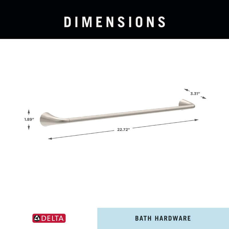 Delta Arvo (1-Pack) 18'' w/ 6" Extender Towel Rack for Bathroom SpotShield Brushed Nickel Extendable 18-24" Towel Bar for Bathroom Wall Towel Holder Rod Wall Mounted ARV18-DN