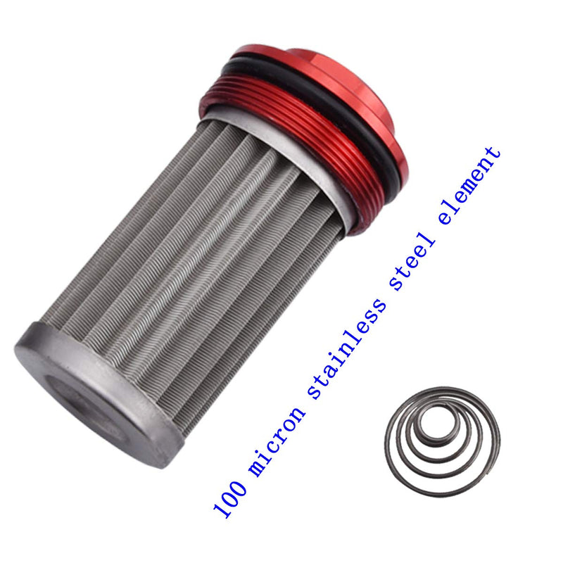 6AN Inline Fuel Filter Kit with Bulkhead Adapters, Push Lock Fittings and Fuel Filter Mounting Bracket for 3/8 Fuel Line Hose, Great for Gasoline, E85 Ethanol Fuel and Diesel 6AN