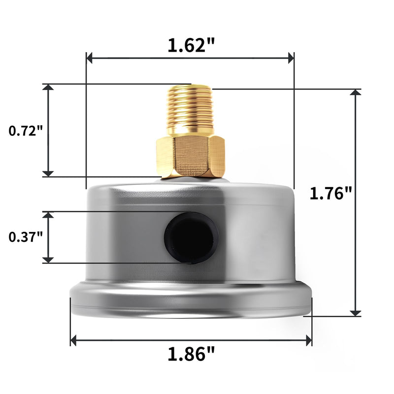 Universal 0-100psi Fuel Pressure Gauge 1/8" NPT Oil Press Gauge with 5/16" Barb Inline Fuel Pressure Gauge Fitting Adapter
