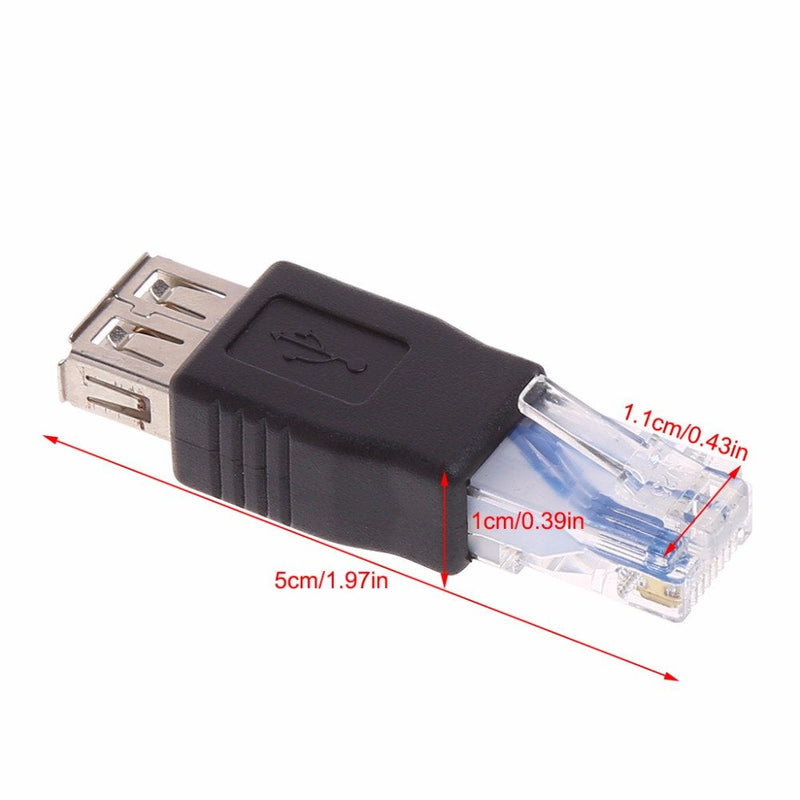 Herfair Ethernet to USB Adapter, 2 PCS USB to Ethernet Adapter, RJ45 Ethernet Male to USB Female Converter, USB to RJ45 Connector for ADSL Modem, Router, Camera with Network Function