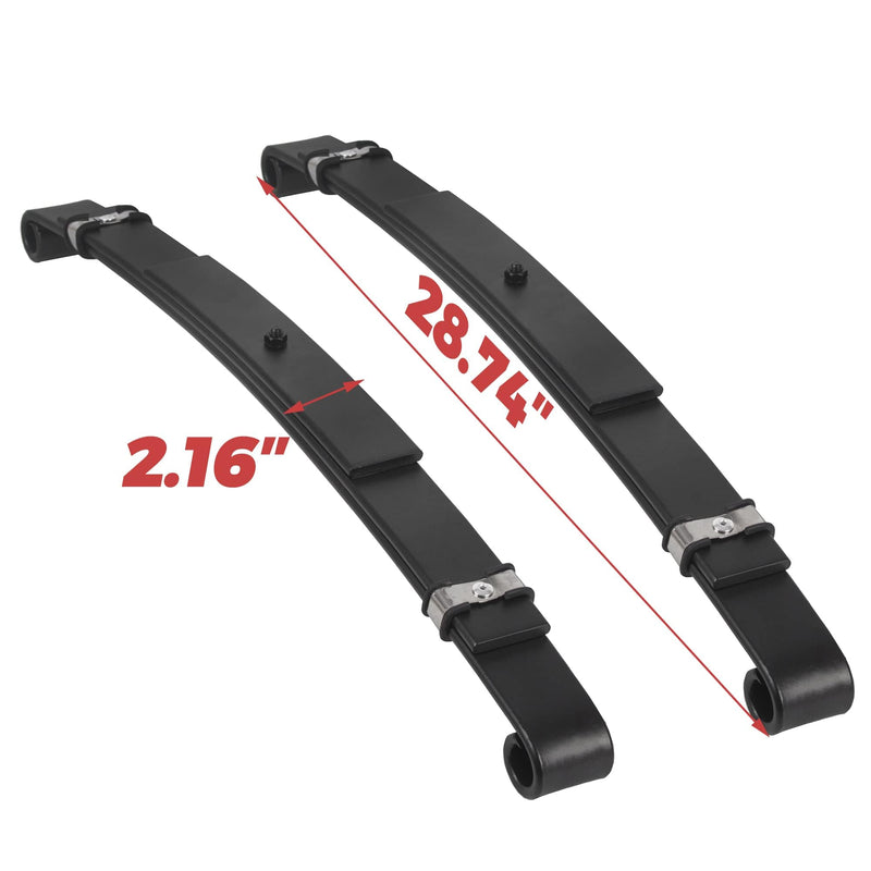 KUAFU 3 Leafs Spring Kit Rear Compatible With EZGO TXT 1996-2013 Golf Cart w/Bushings Sleeves Black Heavy Duty Set of 2 Durable