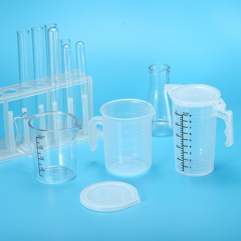 PATIKIL Graduated Beaker, 5000ml PP Plastic Liquid Measuring Cup Double Sided Black Graduations with Handle Lid and Spout for Lab Kitchen Home