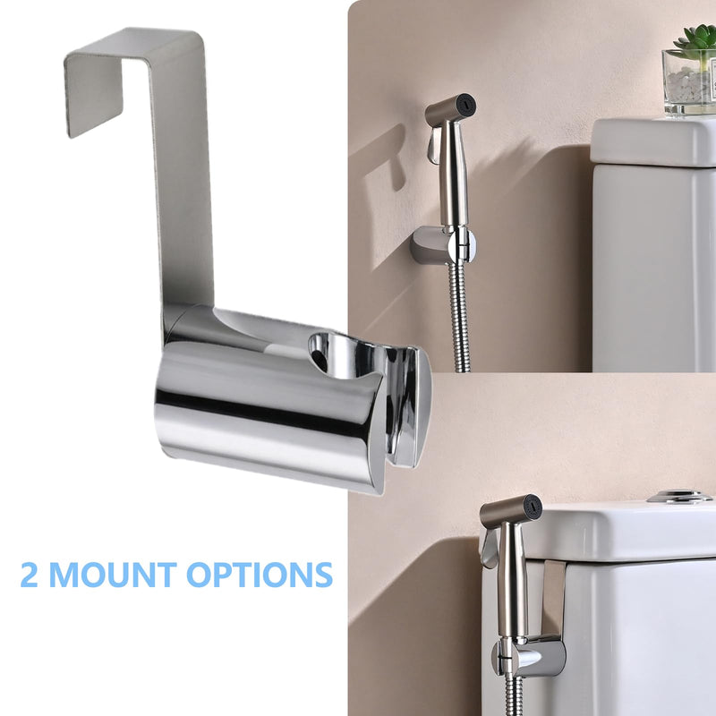 Handheld Bidet Sprayer for Toilet with Adjustable Water Pressure, 304 Stainless Steel Hose Set, Leak-Proof, Easy Installation for Feminine Hygiene, Baby Cloth Diaper & Bathroom Cleaning Silver