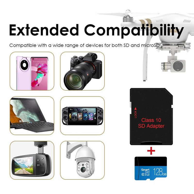 128GB SD Card, 4K Video for Dash Cam & Security Camera (Blue) | C10 U3 V30 A2, High Speed for Smartphones, Tablets, Gaming