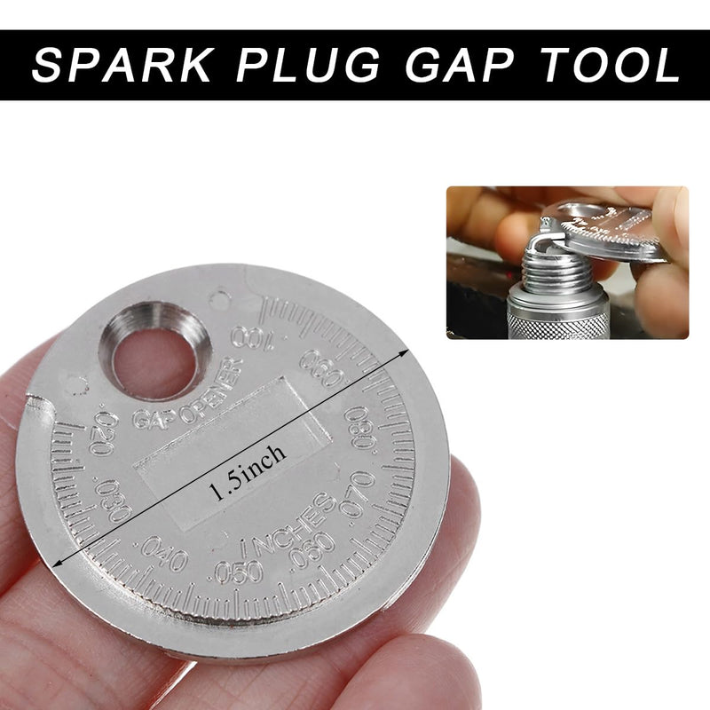Spark Plug Measuring Tool, Zinc Alloy Measuring Wire Spark Plug Gap Gauge Tool Scaled from 0.020" to 0.100", Portable Spark Plug Adjustment Tool, Gap Measuring Tool Car Accessories 1 PCS