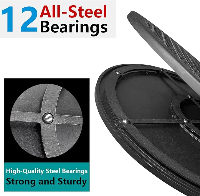 Upgraded 12 Inch 360° Lazy Susan Rotating Turntable Stand | Smooth rotation & heavy load capacity, equipped with 12 non-slip pads; ideal for monitor, laptop, plant, model, fish tank 12inch