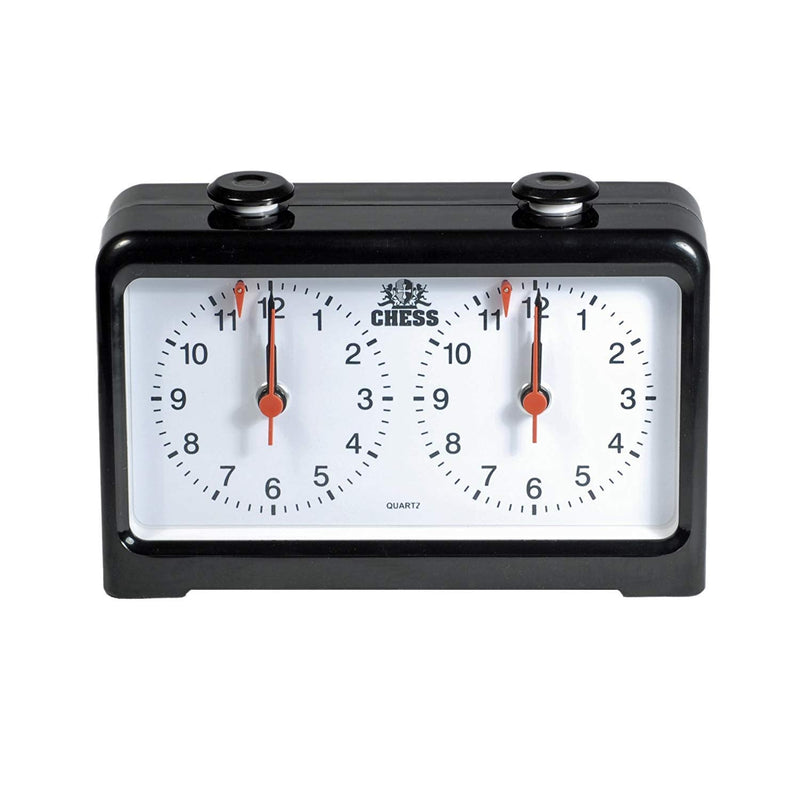 WE Games Analog Chess Clock Timer with Quartz Precision Technology, Game Timer Clock for Blitz Chess and Bullet Chess, Chess Timer Clock Official, Chess Clocks with Analog Timer for Board Games