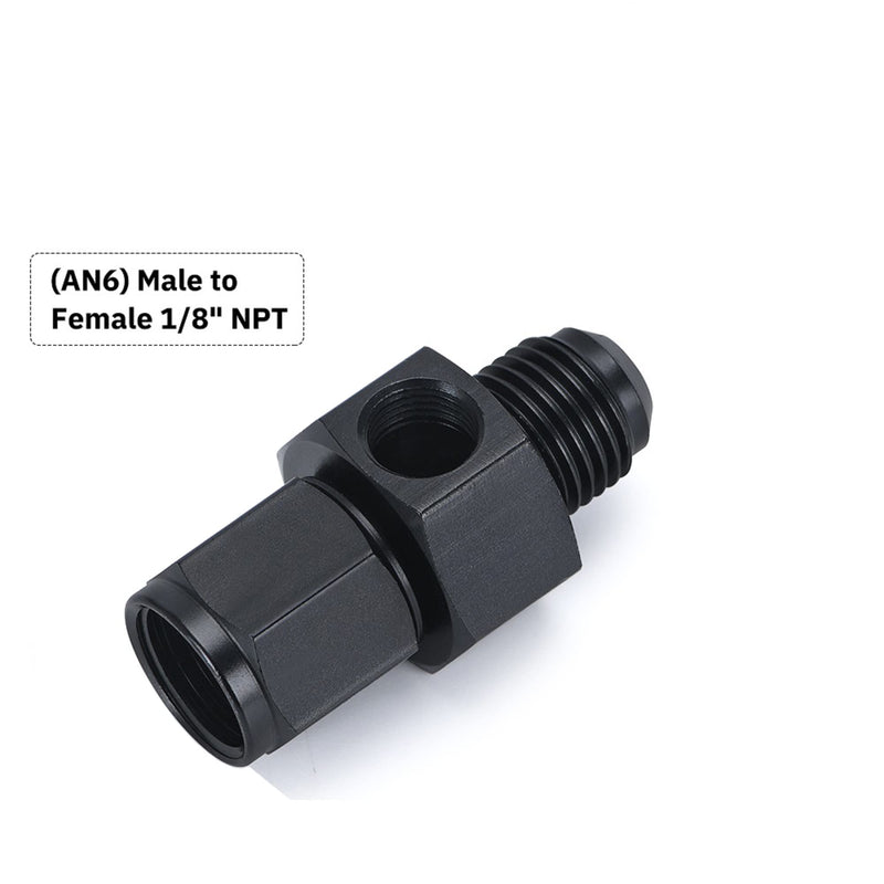 Universal Fuel Pressure Gauge Liquid 0-100psi Oil Press Gauge 1/8" NPT with an 6 Fuel Pressure Take Off Fitting 6an Adapter