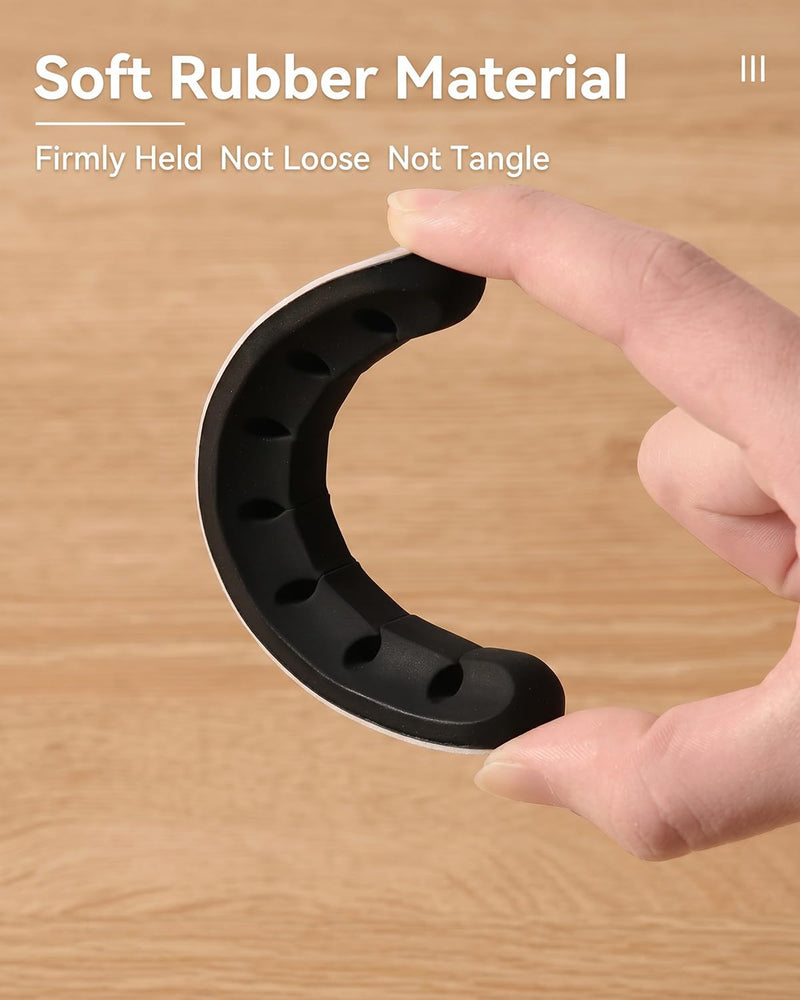Cable Organizer, Cable Clip, with Built-in Strong Adhesive, is a Multi-Functional Wire Organizer Used to Tidy up Wires at Home, in The Office, on desks, Telephones, and in Cars LCC575-06 Black 5 hole