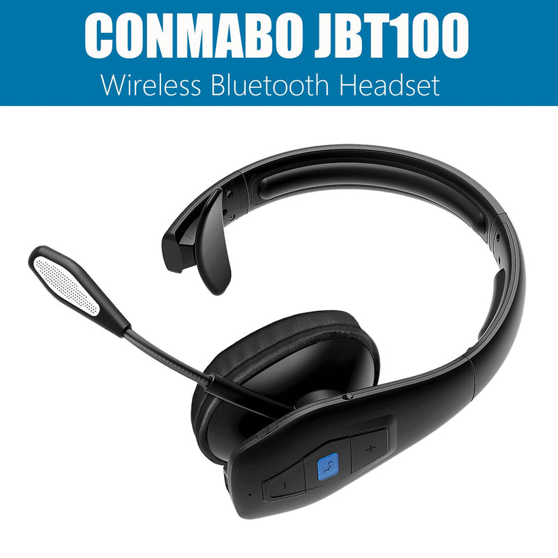 Conambo Trucker Bluetooth Headset – 60Hrs Worktime Trucker headset with CVC8.0 Dual Mic Noise Cancelling, Mute Button, Upgraded Comfort and Durability Wireless Headphones for Drivers, Work, Phone Call