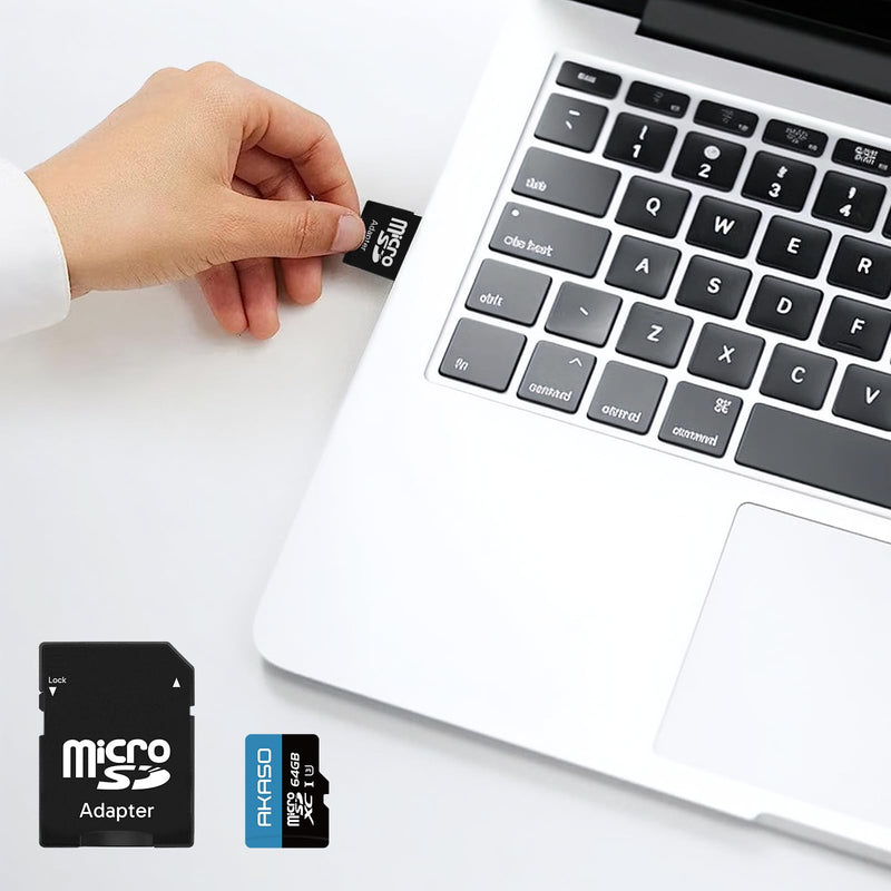 AKASO 64GB microSDXC U3 Memory Card - Up to 100MB/s, UHS-I C10, U3, Full HD, 4K UHD, MicroSD Card