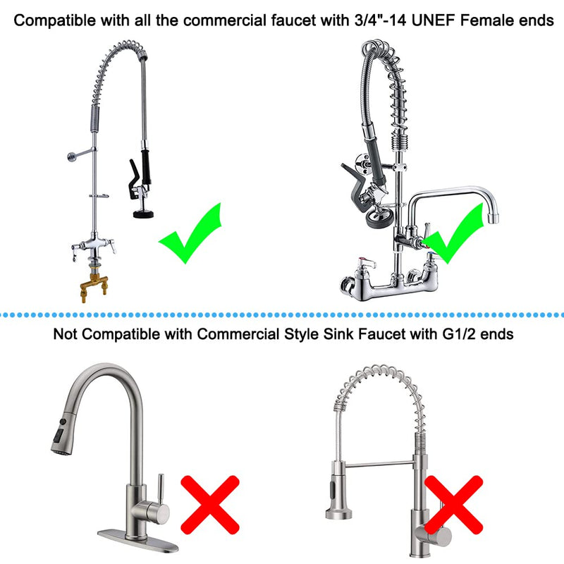 Pre Rinse Sprayer Valve Fits for T&S Brass Spray Valve Replace B-0107, High-Pressure Commercial Pre Rinse Spray Head Dish Sprayer Replacement Kit for Restaurant Industrial Faucets