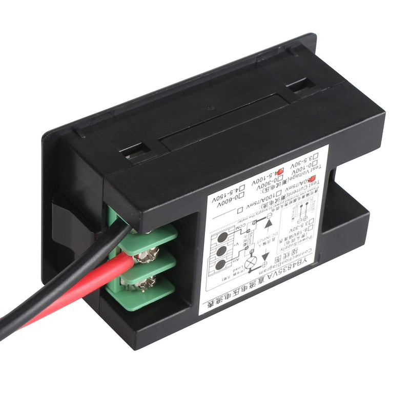DROK DC 4.5-100V Digital Voltmeter Ammeter Multimeter Panel, DC Amp Meter Voltage Meter, Current Meter 0-50A Volt Tester, LED Display Voltage Gauge for Automotive Motor Battery DC 100V 50A