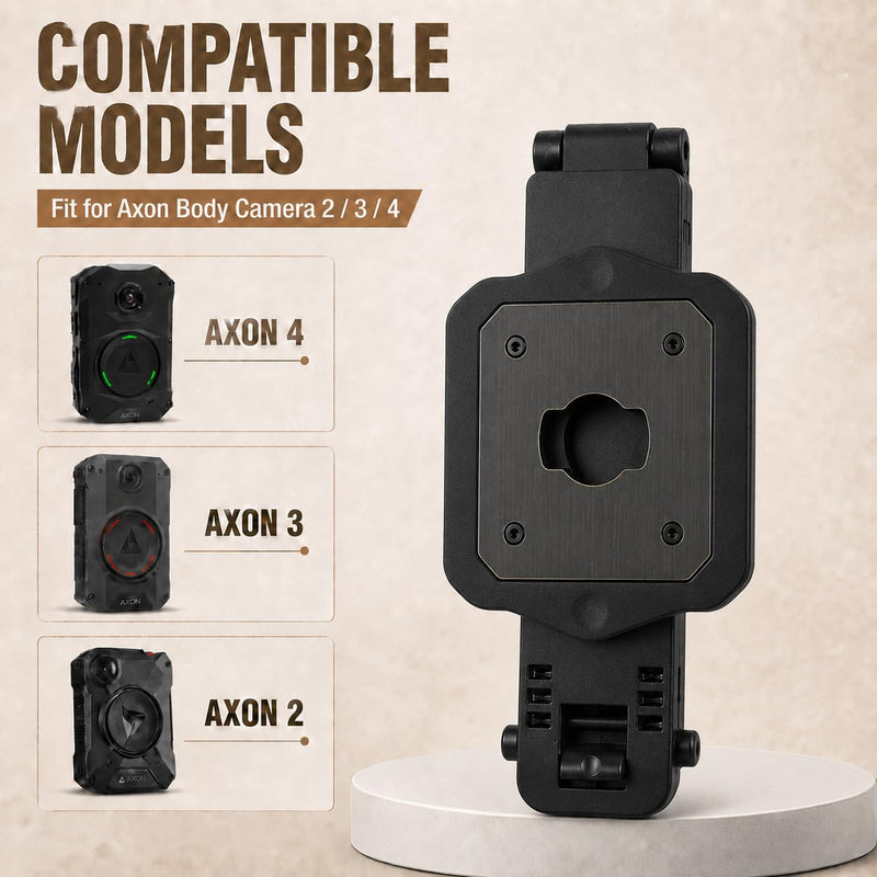 Single Body Camera Mount Compatible with Axon Body Camera 2/3/4, Lightweight ABS & Stainless Steel Holder, Portable Uniform Wear Mount Bracket Single